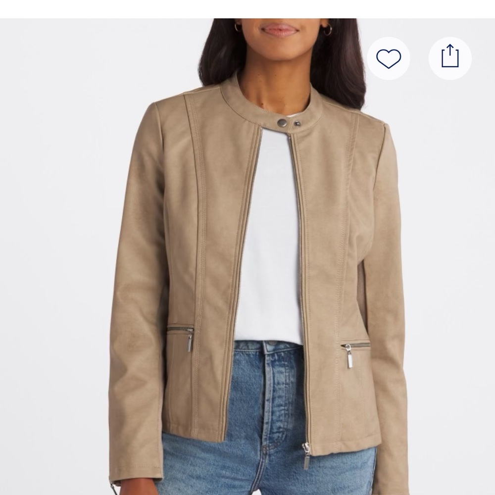Any offers accepted 🎊Faux leather Women's Taupe Jacket